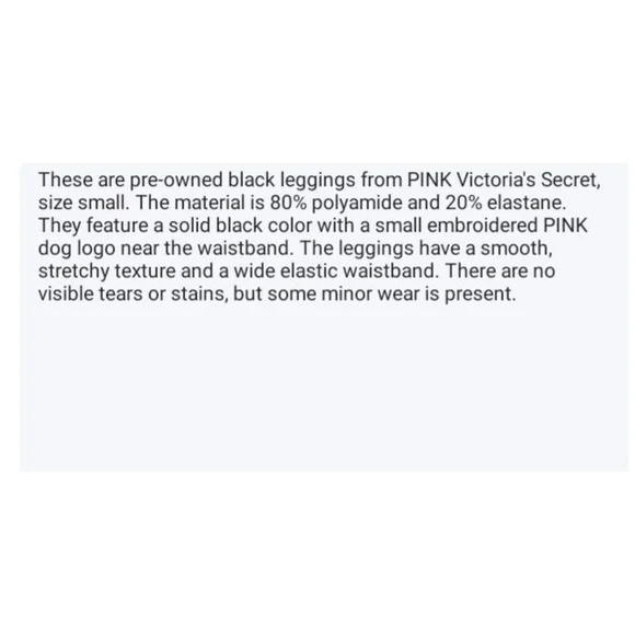 PINK Victoria's Secret Leggings Size S Black - Picture 6 of 6